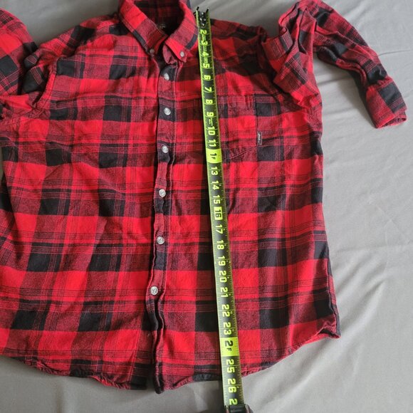 Eddie Bauer Shirt Mens L Red Plaid Button Up Cotton Camping Outdoor Casual Top - Picture 8 of 11